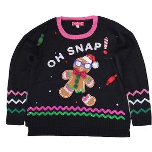SALE 33 Degrees ‘Oh Snap’ broken gingerbread man Christmas sweater Sz XL